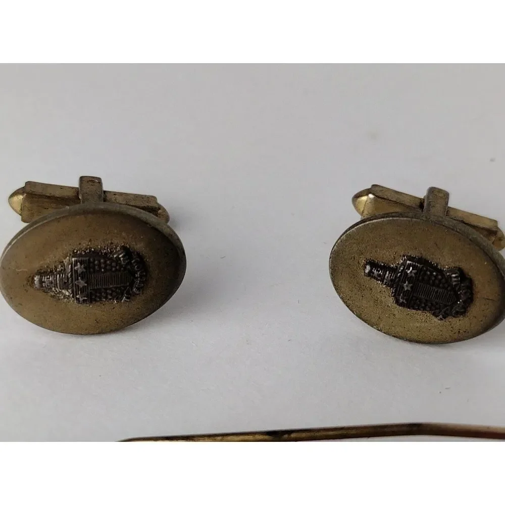 Vintage Anson Cufflinks & Lamode 10k 1/20 G.F. Tie Clip Set
